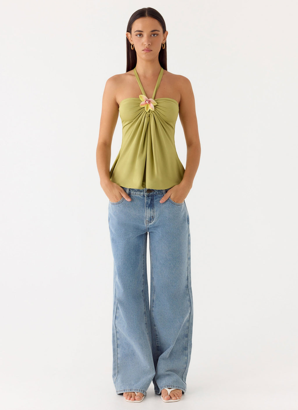 Aesha Low Rise Denim Jeans - Light Denim