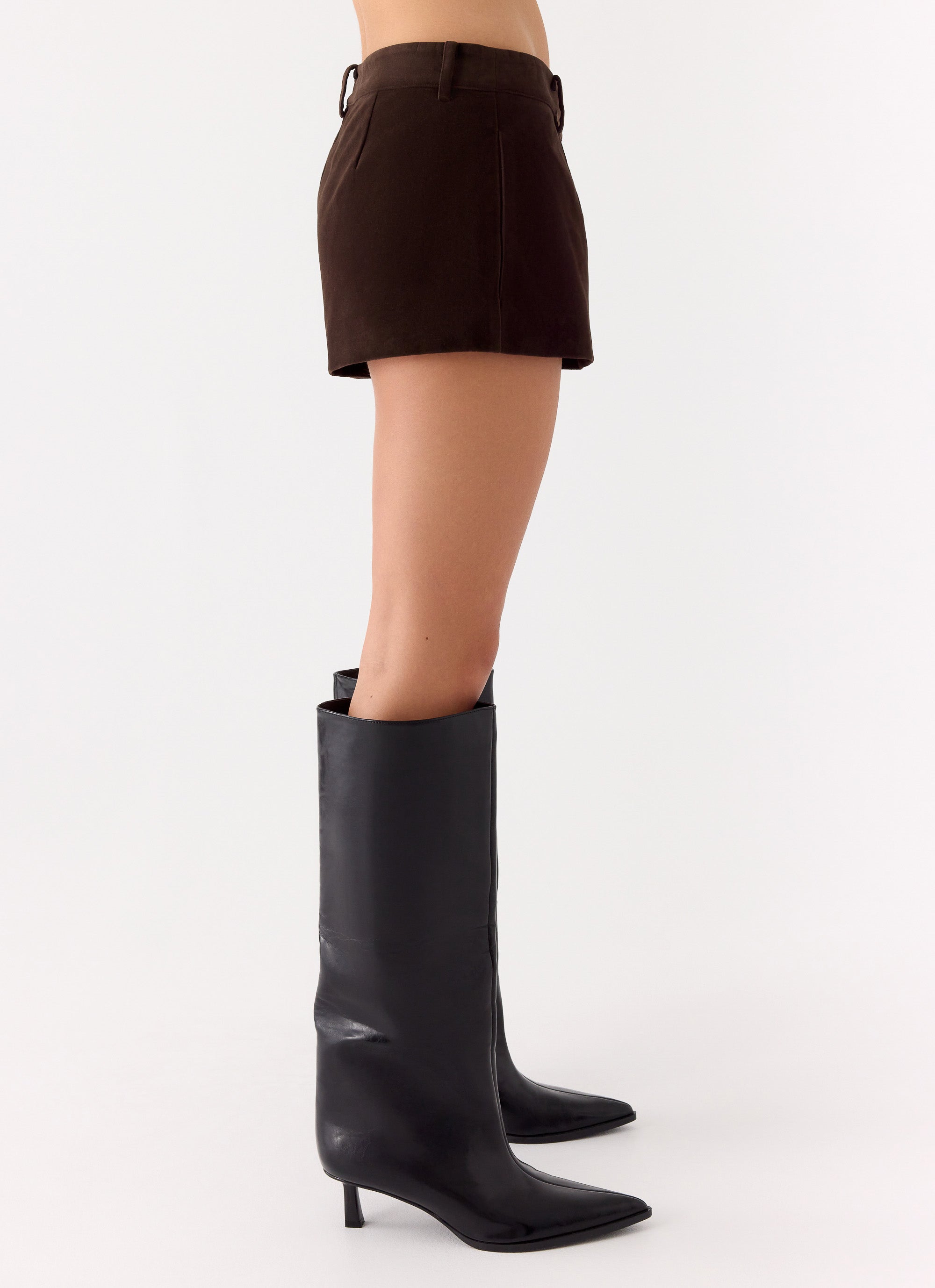 Jeremy Faux Suede Shorts - Chocolate
