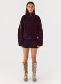 Marlow Faux Suede Jacket - Black